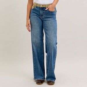 NEW🎉Judy Blue MR Column Straight Jeans with Corduroy Waist